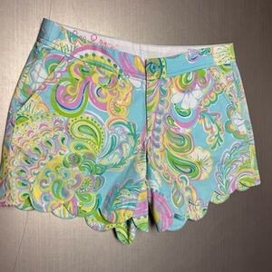 Lilly Pulitzer High Waist Blue and Green Shorts